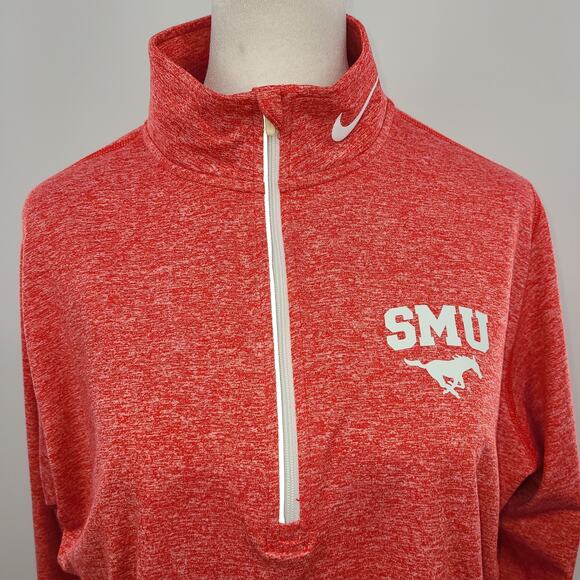 Southern Methodist SMU Mustangs Nike Women 1/2 Zip Pullover Red XL Nike Dri- Fit - Picture 4 of 12